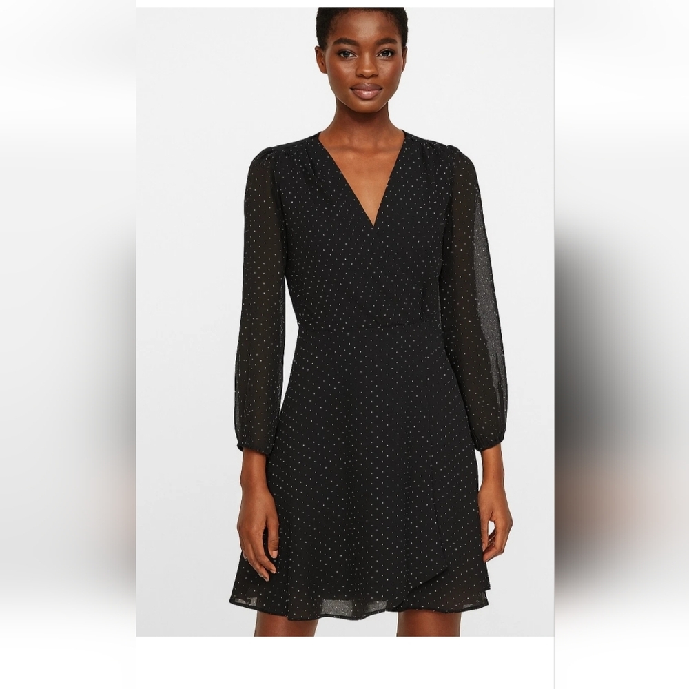 Tommy Hilfiger Black Sheer Long Sleeve Dress